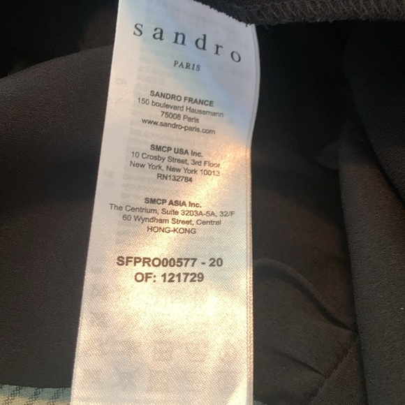 Sandro - Black Long Sleeve Embellished Dress w/ Ruffles - Picture 4 of 6